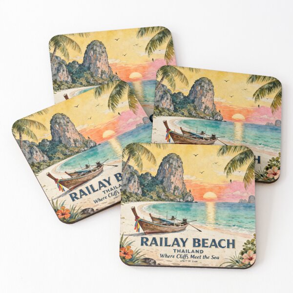 Item preview, Railay Beach Thailand Vintage Travel Poster | Spirit of Siam Collection designed and sold by Spirit of Siam.