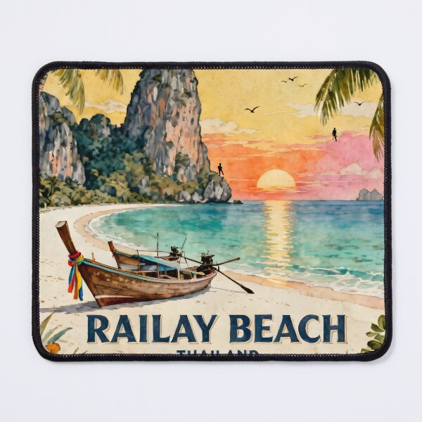 Item preview, Railay Beach Thailand Vintage Travel Poster | Spirit of Siam Collection designed and sold by Spirit of Siam.