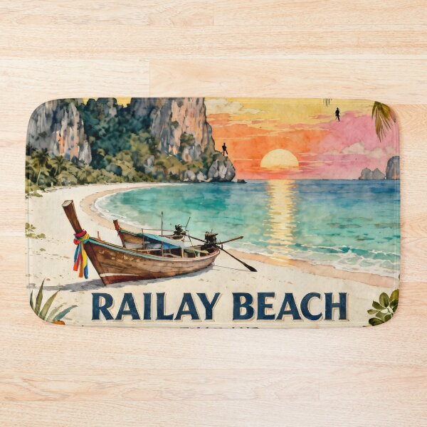 Item preview, Railay Beach Thailand Vintage Travel Poster | Spirit of Siam Collection designed and sold by Spirit of Siam.