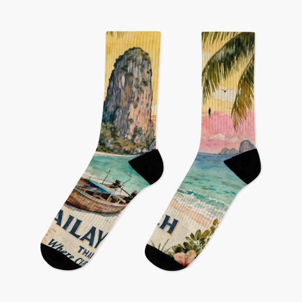 Item preview, Railay Beach Thailand Vintage Travel Poster | Spirit of Siam Collection designed and sold by Spirit of Siam.