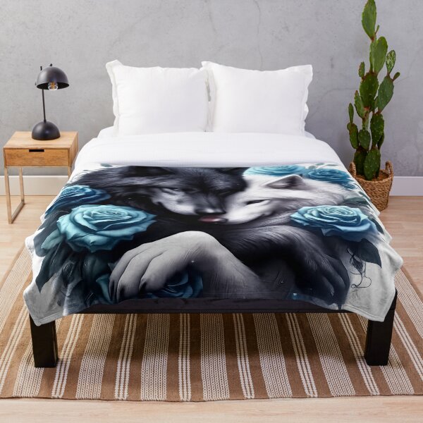 Item preview, Eternal Bond Wolves & Blue Roses designed and sold by INKRebelGraphic.