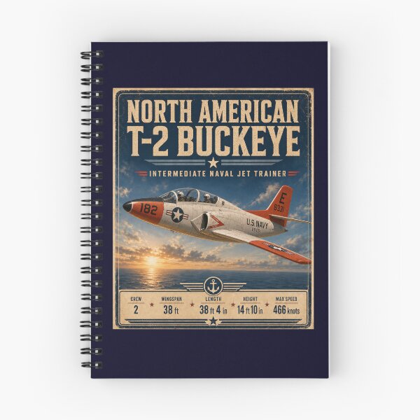 Item preview, North American T-2 Buckeye Intermediate Naval Jet Trainer Vintage Aviation Graphicz designed and sold by Swanny's Custom T-shirt and Gift Designs.