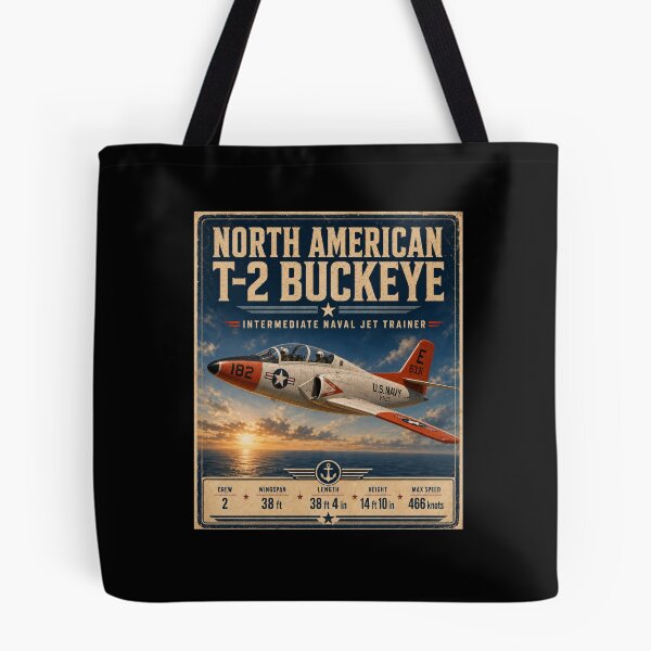 Item preview, North American T-2 Buckeye Intermediate Naval Jet Trainer Vintage Aviation Graphicz designed and sold by Swanny's Custom T-shirt and Gift Designs.