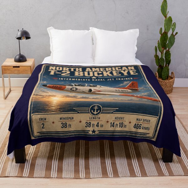 Item preview, North American T-2 Buckeye Intermediate Naval Jet Trainer Vintage Aviation Graphicz designed and sold by Swanny's Custom T-shirt and Gift Designs.