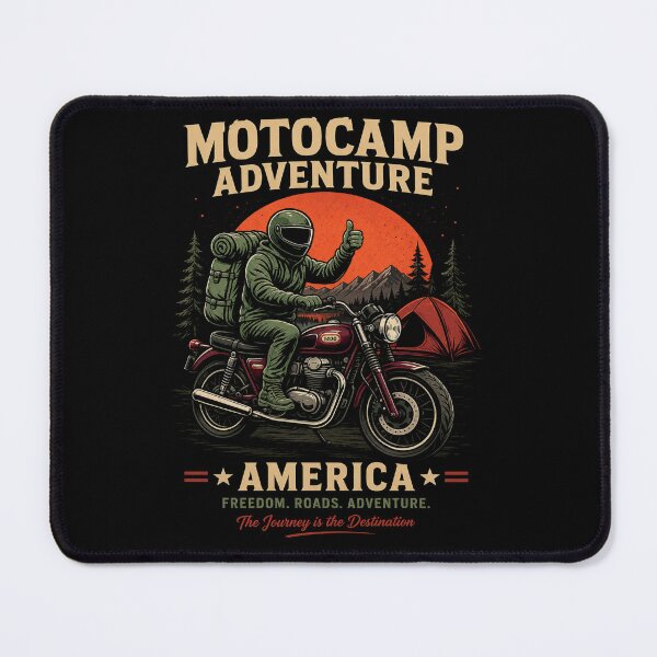 Item preview, Motocamp Adventure America Motorcycle Camping Vintage Retro Rider | Biker Camping Sunset Outdoor Graphic designed and sold by Akseries.