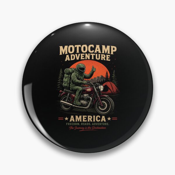 Item preview, Motocamp Adventure America Motorcycle Camping Vintage Retro Rider | Biker Camping Sunset Outdoor Graphic designed and sold by Akseries.