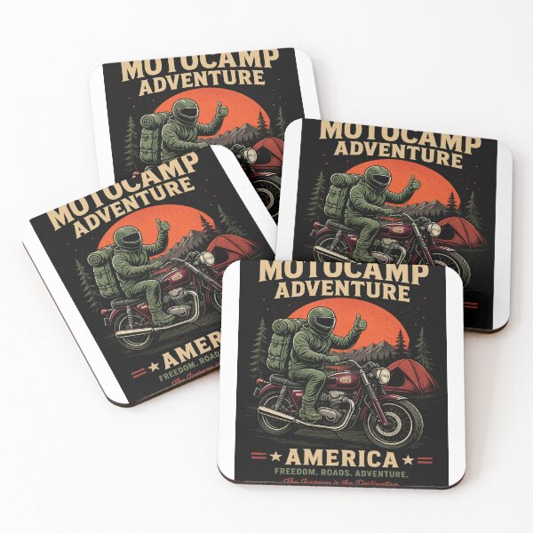 Item preview, Motocamp Adventure America Motorcycle Camping Vintage Retro Rider | Biker Camping Sunset Outdoor Graphic designed and sold by Akseries.