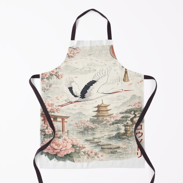 Item preview, Vintage Japanese Crane Mountain Sakura Art designed and sold by ATMAS SHOP.