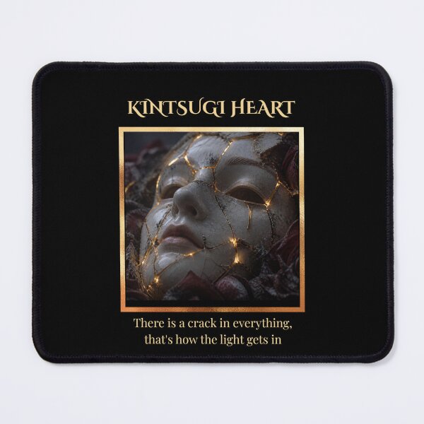 Item preview, Kintsugi Heart - Gold Crack Aesthetic Poetry designed and sold by inkandpulseshop.