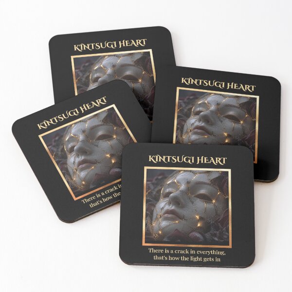 Item preview, Kintsugi Heart - Gold Crack Aesthetic Poetry designed and sold by inkandpulseshop.