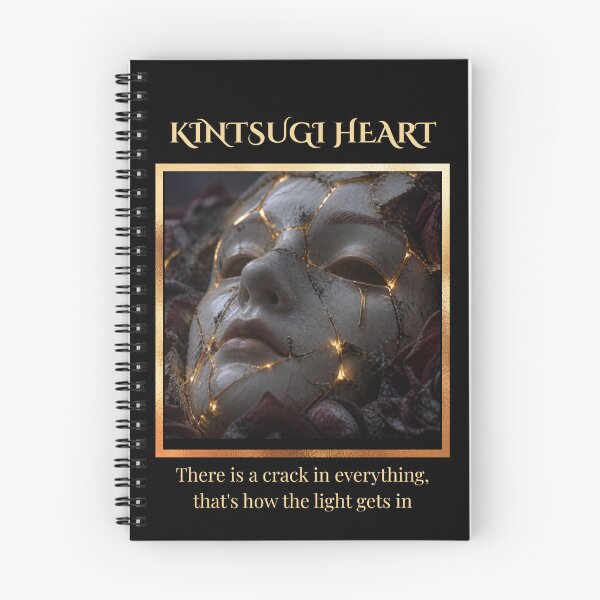 Item preview, Kintsugi Heart - Gold Crack Aesthetic Poetry designed and sold by inkandpulseshop.