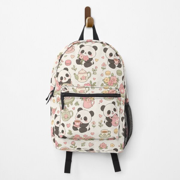 Item preview, Cute Panda Flower Tea House Kawaii Pattern designed and sold by Soft Berry Studio.
