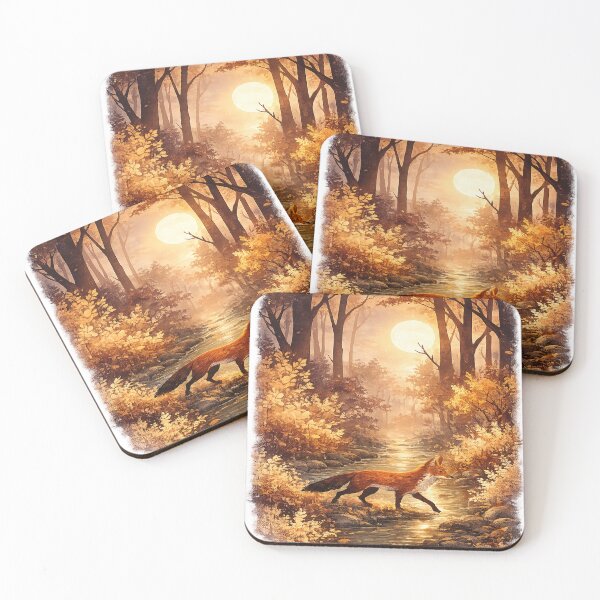 Item preview, Vintage Red Fox Autumn Forest Art designed and sold by ATMAS SHOP.