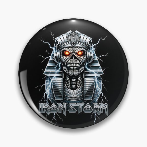 Item preview, Iron Storm Pharaoh Eddie Heavy Metal Lightning Design designed and sold by DeimosArtIntl.