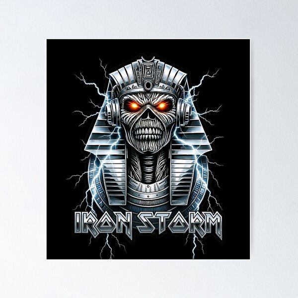 Item preview, Iron Storm Pharaoh Eddie Heavy Metal Lightning Design designed and sold by DeimosArtIntl.