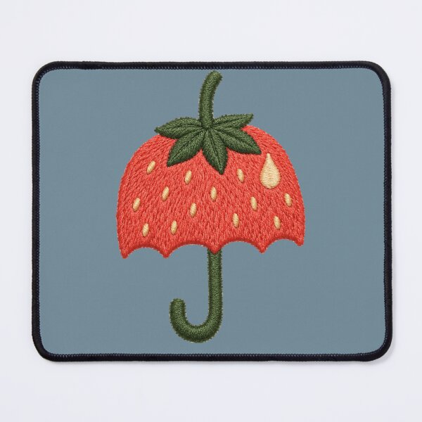 Item preview, Strawberry Umbrella Embroidered-Style Left Chest Emblem designed and sold by POD DYNASTY | Original Print On Demand T-Shirt Graphics.