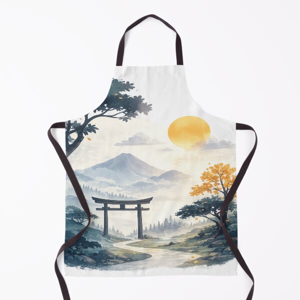 Item preview, Japanese Torii Gate Mountain Watercolor Art designed and sold by ATMAS SHOP.