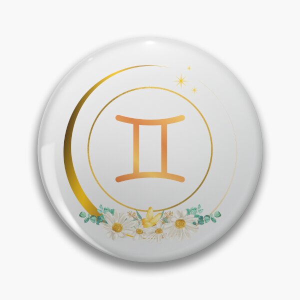 Item preview, Gemini Zodiac Sign with Daisies and Golden Moon designed and sold by MadeByMira.