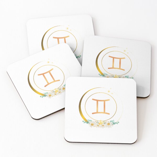 Item preview, Gemini Zodiac Sign with Daisies and Golden Moon designed and sold by MadeByMira.