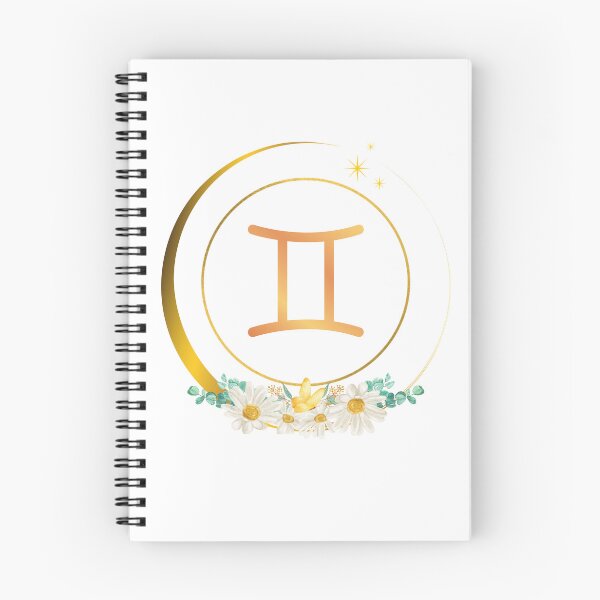 Item preview, Gemini Zodiac Sign with Daisies and Golden Moon designed and sold by MadeByMira.