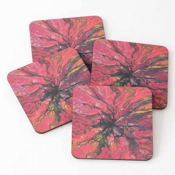 Item preview, : Wildfire Bloom – Fluid Acrylic Pour Painting designed and sold by CaraSquiresArt.