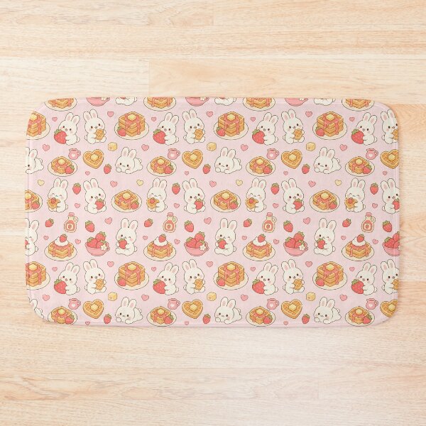 Item preview, Cute Bunny Strawberry Waffle Kawaii Pattern designed and sold by Soft Berry Studio.
