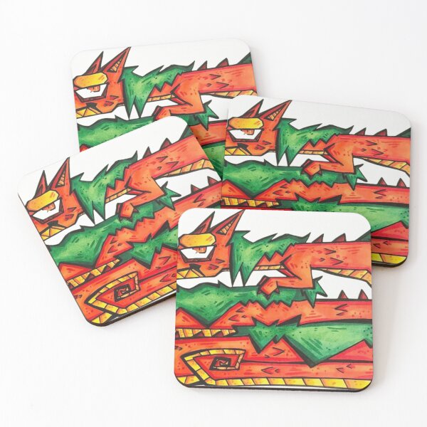 Item preview, Retro Geometric Dragon Fox Tribal Tattoo Streetwear designed and sold by Froggy-Jar.