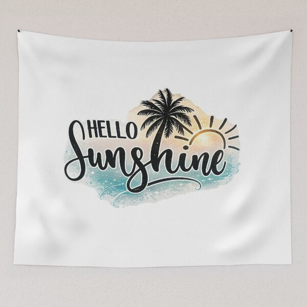 Item preview, Hello Sunshine Tropical Beach Vibes Design designed and sold by INKRebelGraphic.