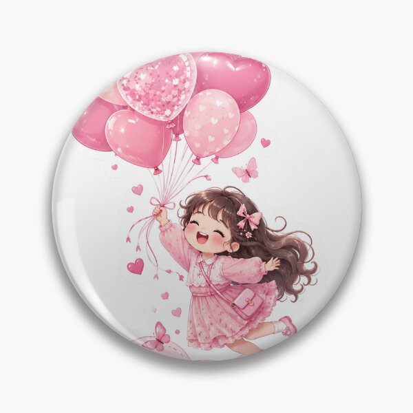 Item preview, Cute Chibi Girl with Pink Balloons Positive Quote Sticker designed and sold by KeerthiCuteFind.