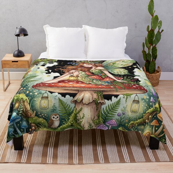 Item preview, Enchanted Toadstool Fairy Haven – Whimsical Woodland Watercolor Fantasy Art designed and sold by Dream Bloom Gallery.