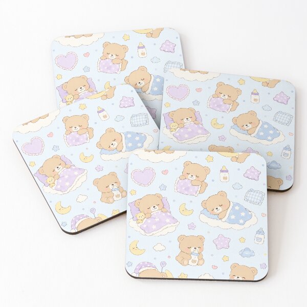 Item preview, Teddy Bear Sleepy Moon Kawaii Pattern designed and sold by Soft Berry Studio.