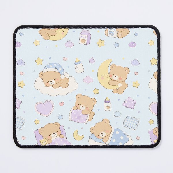 Item preview, Teddy Bear Sleepy Moon Kawaii Pattern designed and sold by Soft Berry Studio.