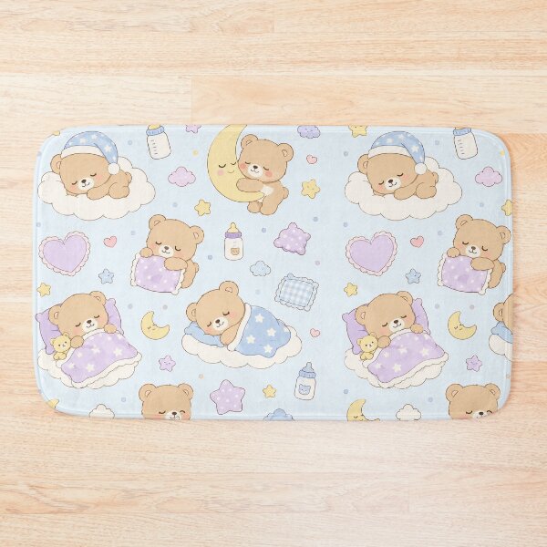 Item preview, Teddy Bear Sleepy Moon Kawaii Pattern designed and sold by Soft Berry Studio.