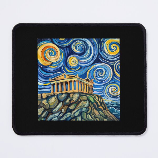 Item preview, Funny Artist If Van Gogh were Greek Starry Night Acropolis designed and sold by Littermin.