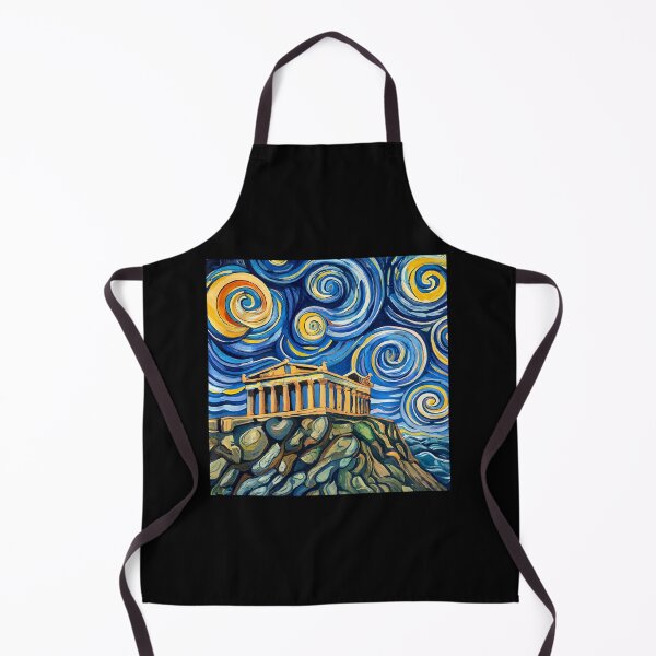 Item preview, Funny Artist If Van Gogh were Greek Starry Night Acropolis designed and sold by Littermin.