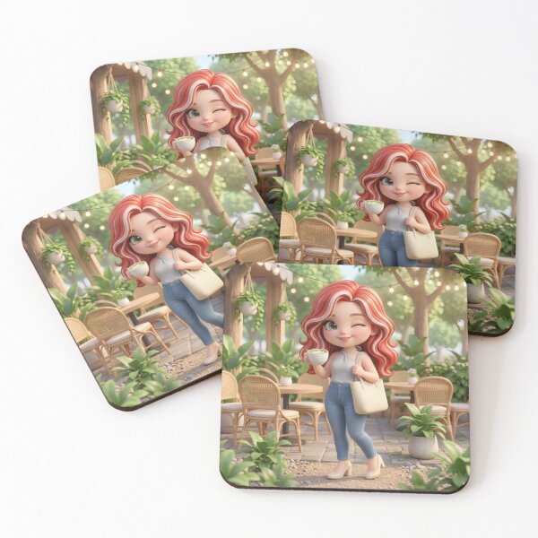 Item preview, Cute Chibi Girl Drinking Matcha designed and sold by Azurart2.