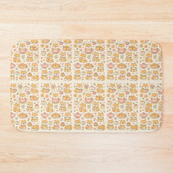 Item preview, Shiba Tea Biscuit Kawaii Pattern designed and sold by Soft Berry Studio.