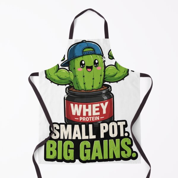 Item preview, Small Pot Big Gains Funny Gym Cactus designed and sold by Digistore1221.