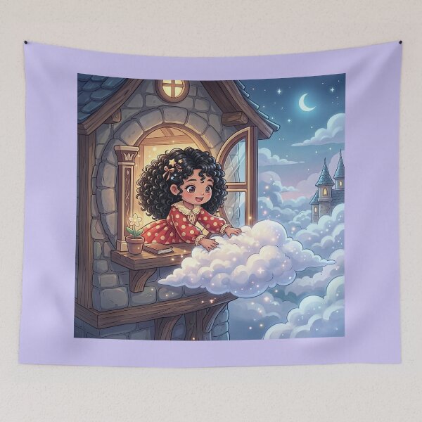 Item preview, Magical Girl Touching Floating Cloud designed and sold by Azurart2.
