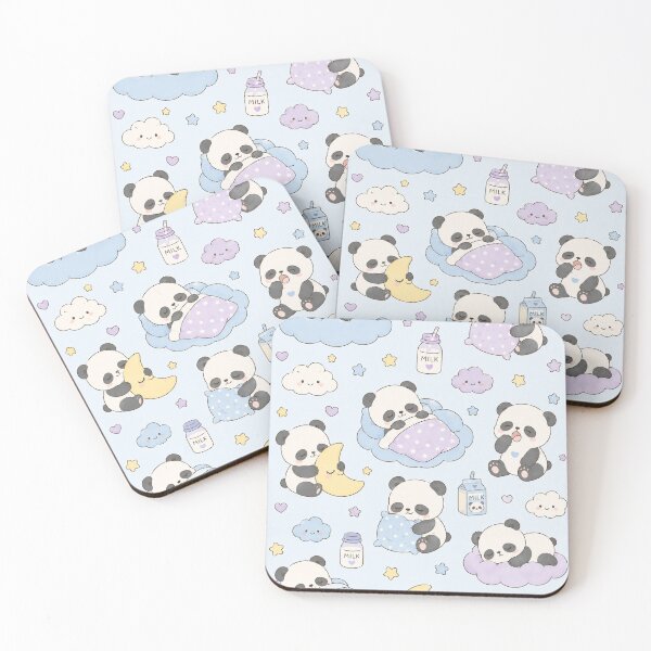 Item preview, Sleepy Panda Dream Clouds Kawaii Pattern designed and sold by Soft Berry Studio.