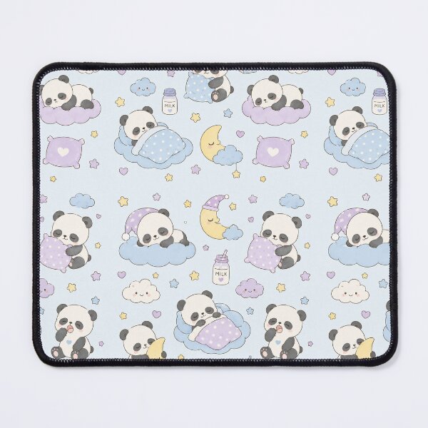 Item preview, Sleepy Panda Dream Clouds Kawaii Pattern designed and sold by Soft Berry Studio.