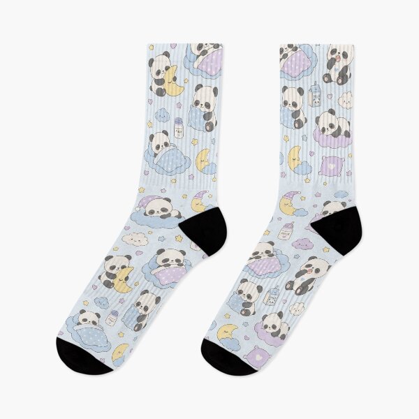 Item preview, Sleepy Panda Dream Clouds Kawaii Pattern designed and sold by Soft Berry Studio.