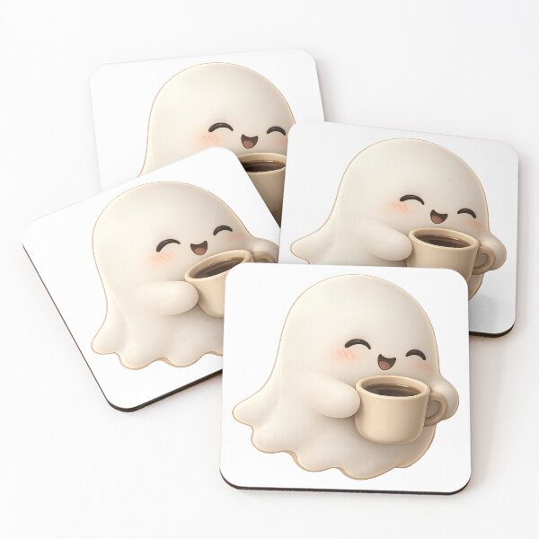 Item preview, Cute Coffee Ghost Kawaii Halloween Character | Cozy Spooky Coffee Lover Ghost designed and sold by Extravanganzza.