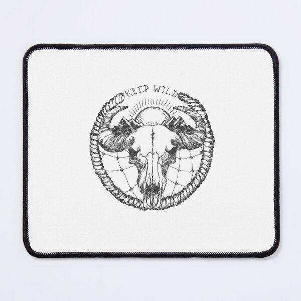 Item preview, Keep Wild Ram Skull Mountain Vintage Design designed and sold by The secret storage room.