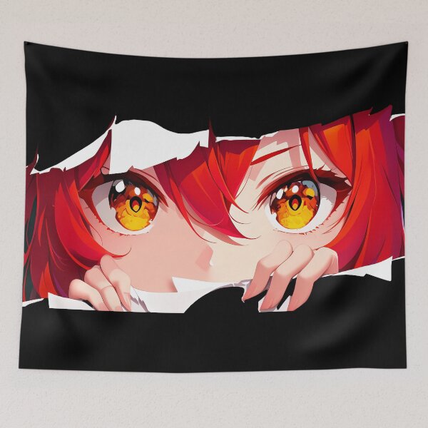 Item preview, Diluc Genshin Impact Golden Eyes Ripped Paper Peeker Closeup designed and sold by PMartistStudio.
