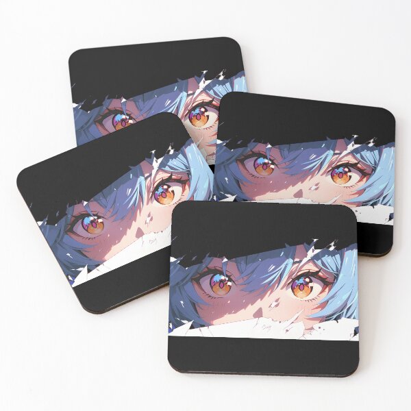 Item preview, Eula Genshin Impact Intense Gaze Torn Paper Eyes Closeup designed and sold by PMartistStudio.