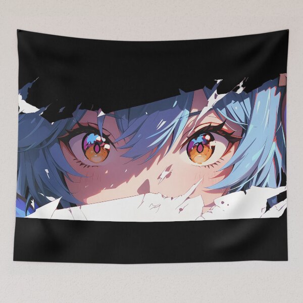 Item preview, Eula Genshin Impact Intense Gaze Torn Paper Eyes Closeup designed and sold by PMartistStudio.
