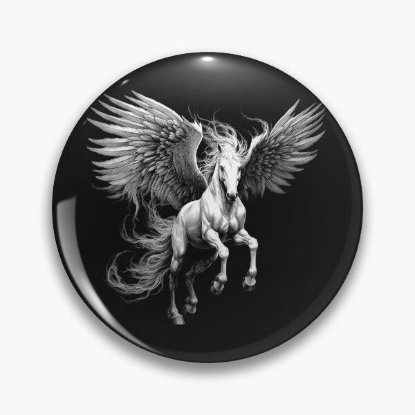 Item preview, Majestic Winged Pegasus Horse in Black and White designed and sold by inkoutninja.