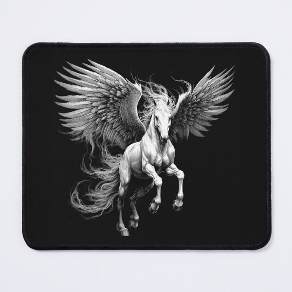 Item preview, Majestic Winged Pegasus Horse in Black and White designed and sold by inkoutninja.