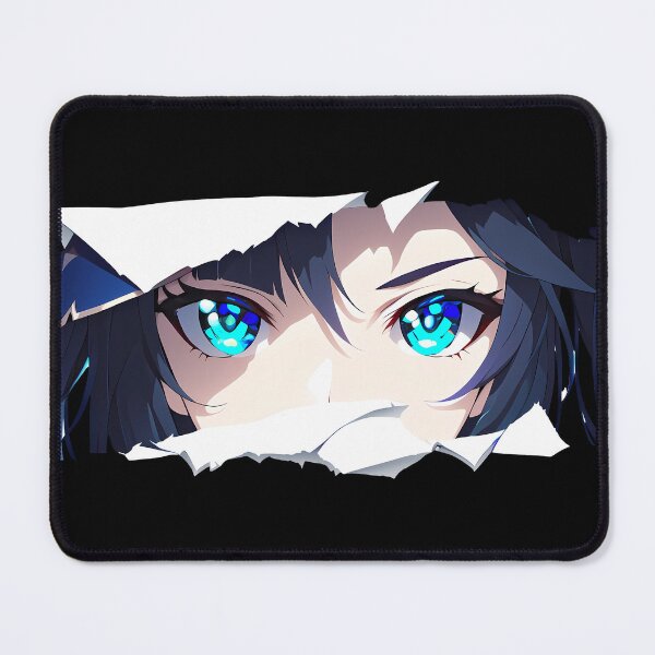 Item preview, Mona Genshin Impact Blue Eyes Torn Paper Peek Closeup designed and sold by PMartistStudio.